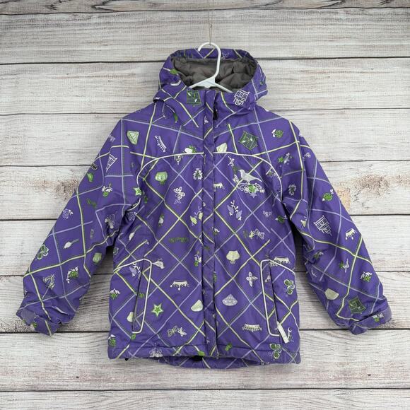686 Mannual Youth Evolution Ski Snowboard Jacket Girls Medium Purple White - Picture 1 of 16